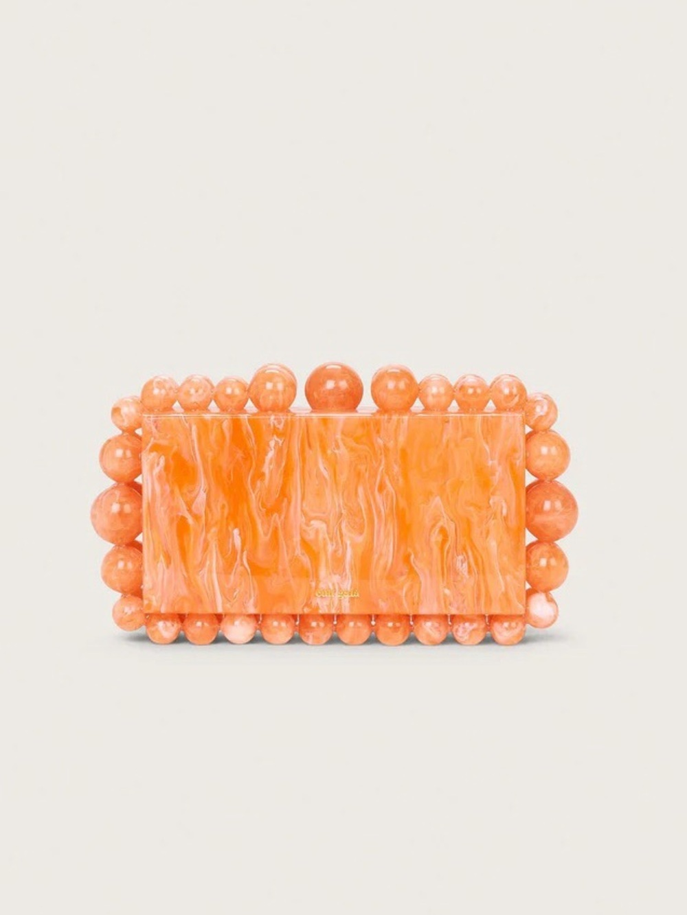 CULT GAIA Eos Clutch Papaya (NWT) Orange Acrylic Beaded Clutch